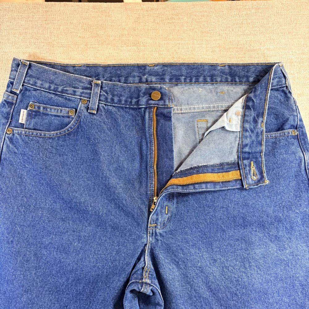 Carhartt B18 DST Traditional Fit Jeans Mens 40x32 Dark Stone Blue Denim Workwear - Picture 2 of 16
